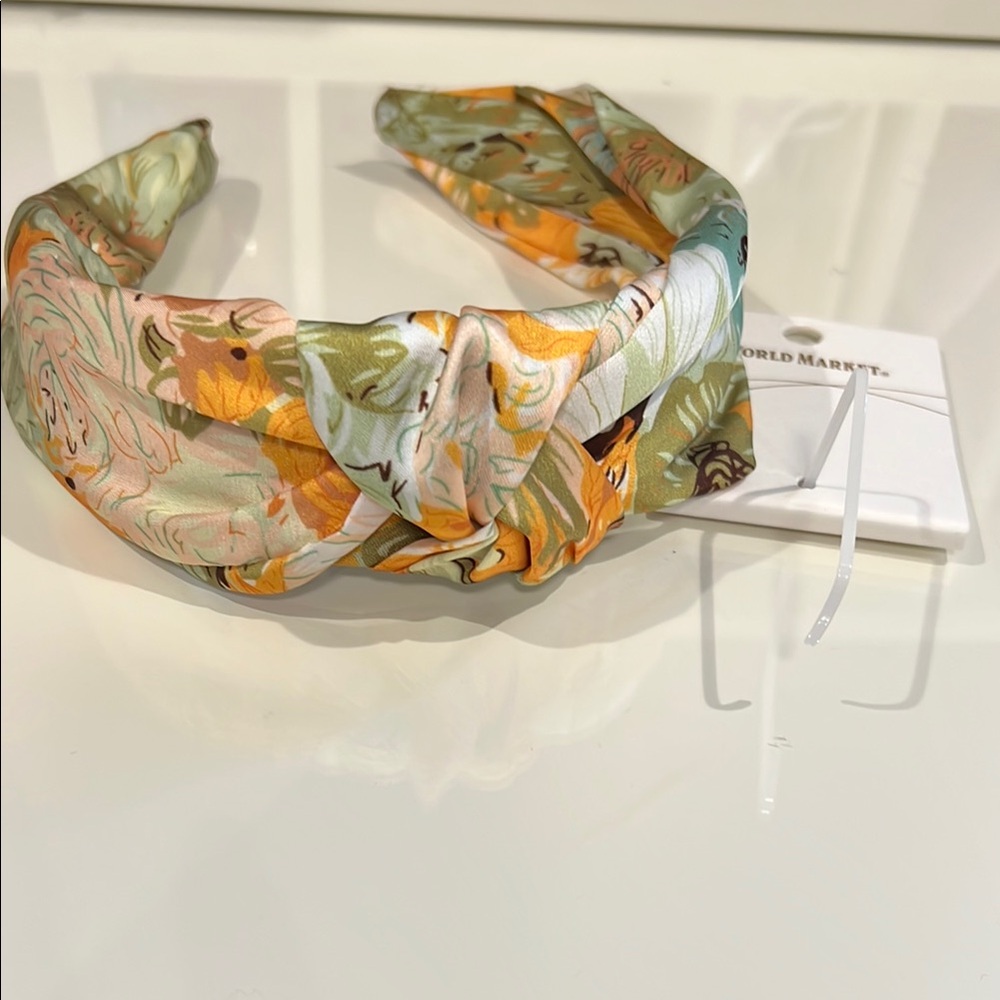 Floral Headband by Cost Plus World Market - Green and Orange